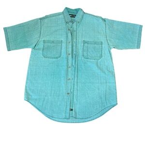 VTG American Eagle Outfitters Men’s Light Green Linen/Cotton Casual Shirt Sz L